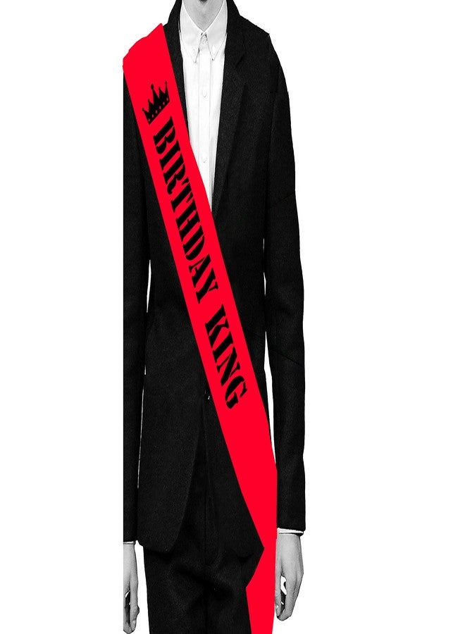 Hubops birthday king Sash for Party Decoration sash for happy bitrthday boy/man (red) - Image 1